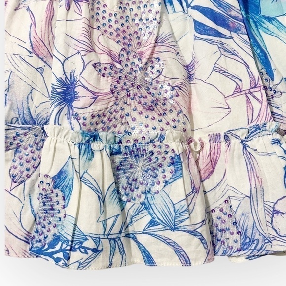 NWT Rococo Sand Amaya One Shoulder Floral Print Mini Dress, Size S, Color Blue - Picture 12 of 16